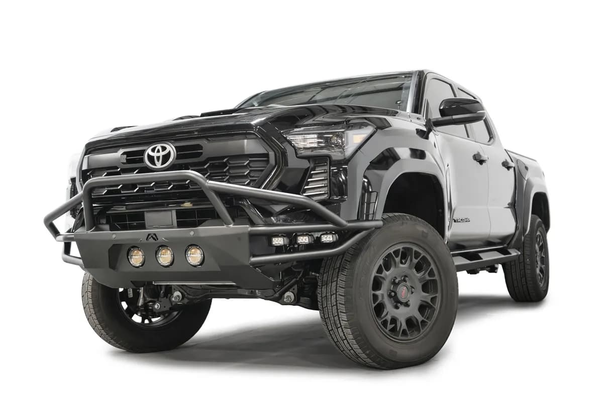 Hybrid Front Bumper; 2 Stage Matte Black Powder Coated; w/Pre-Runner Guard; Non-Winch;