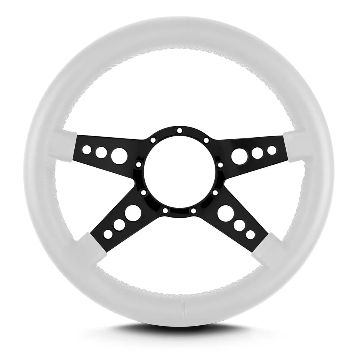 Lecarra Mark 9 GT Steering Wheel; White; Black Spokes; Thick Grip;