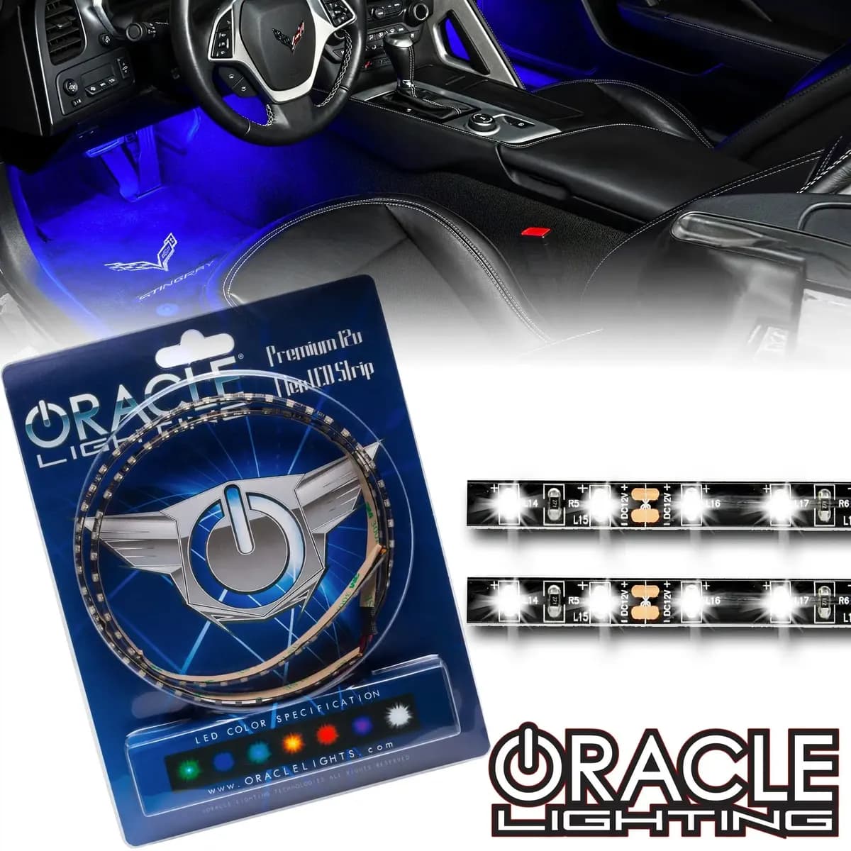 Oracle Lighting Ambient LED Lighting Flexible Strip Footwell Kit, Amber
