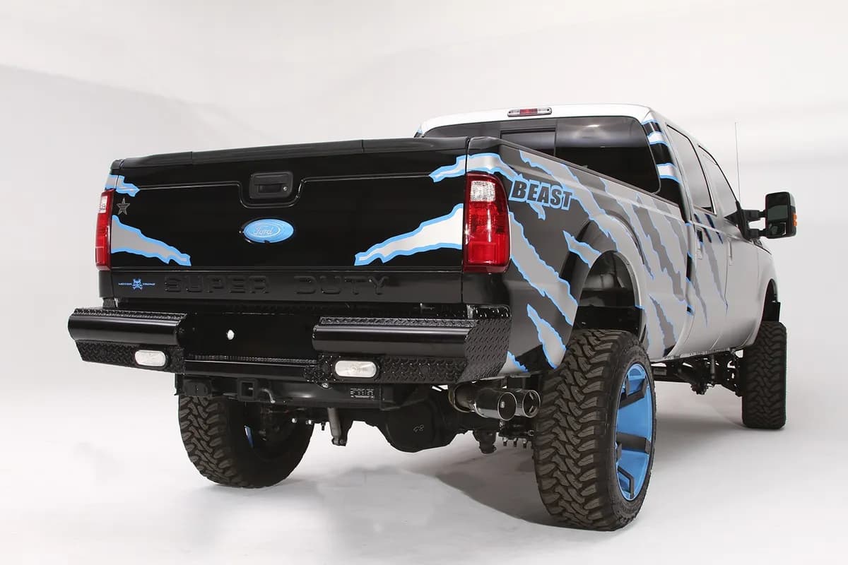 Black Steel Ranch Rear Bumper; 2 Stage Black Powder Coated;