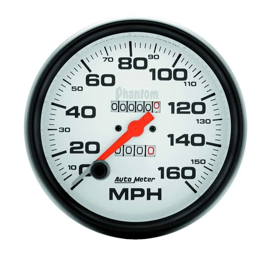 Gauge, Speedometer, 5", 160mph, Mechanical, Phantom