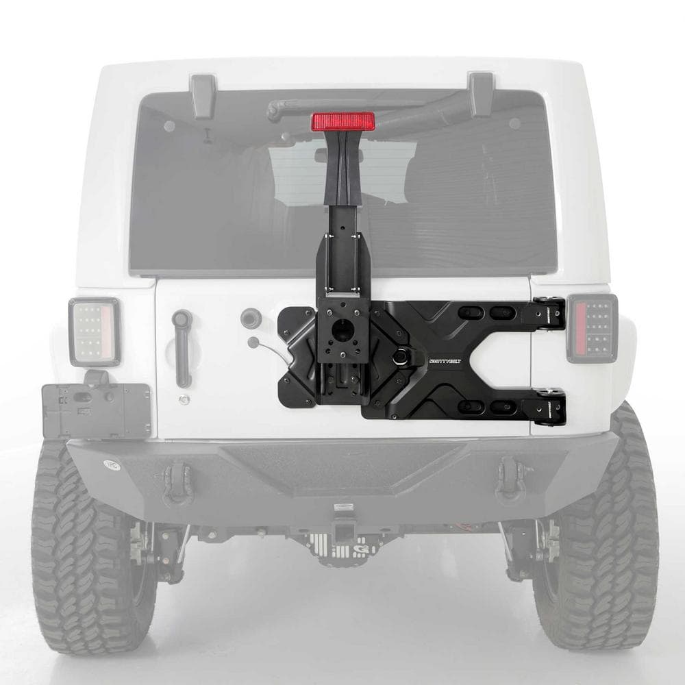 Smittybilt 0718 Wrangler Pivot Heavyduty Oversize Tire Carrier/Black
