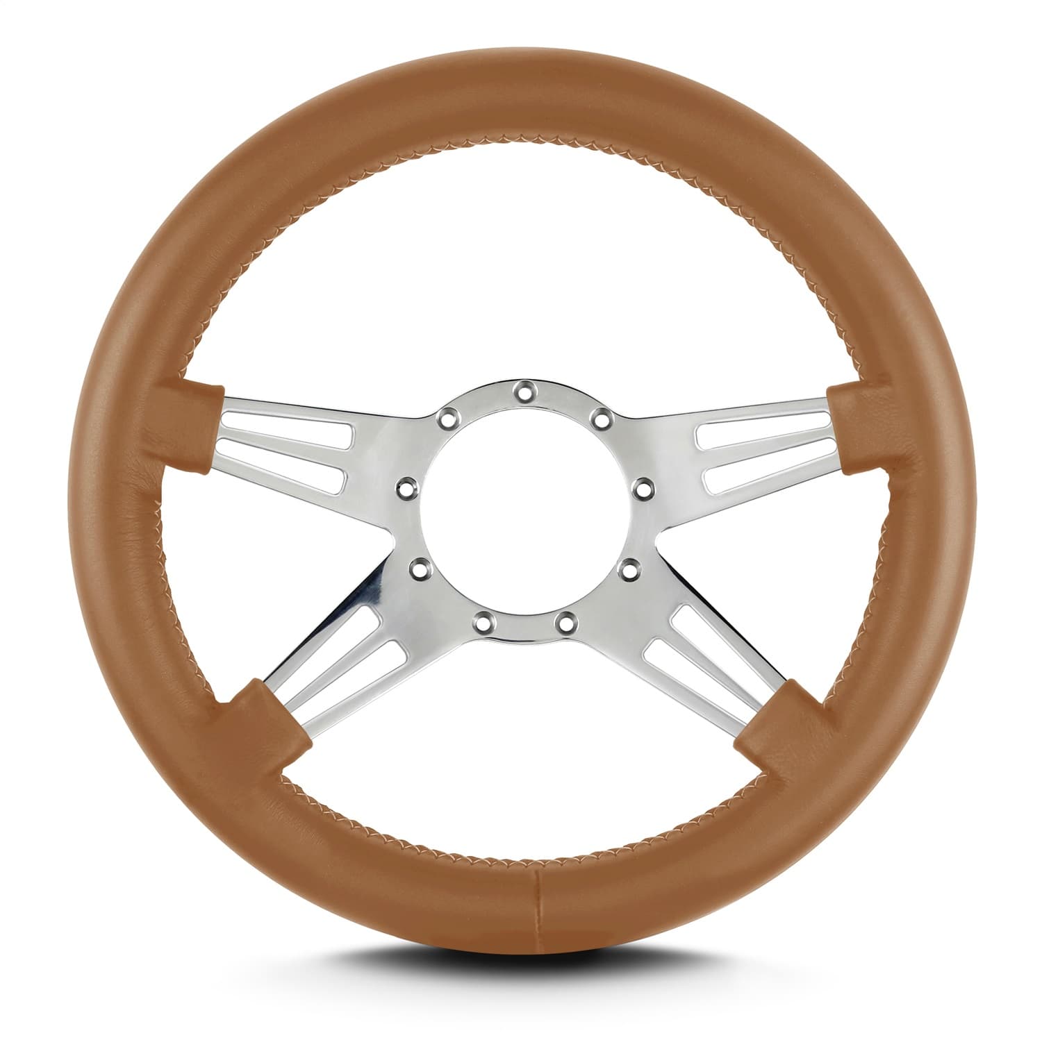 Lecarra Mark 9 Double Slot Steering Wheel; Chestnut; Polished Spokes; Thick Grip;